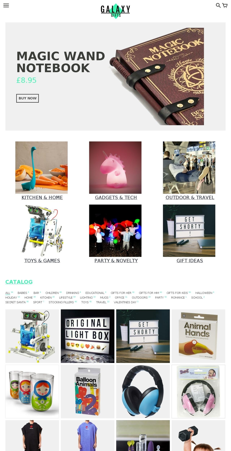 galaxy-gifts.com shopify website screenshot