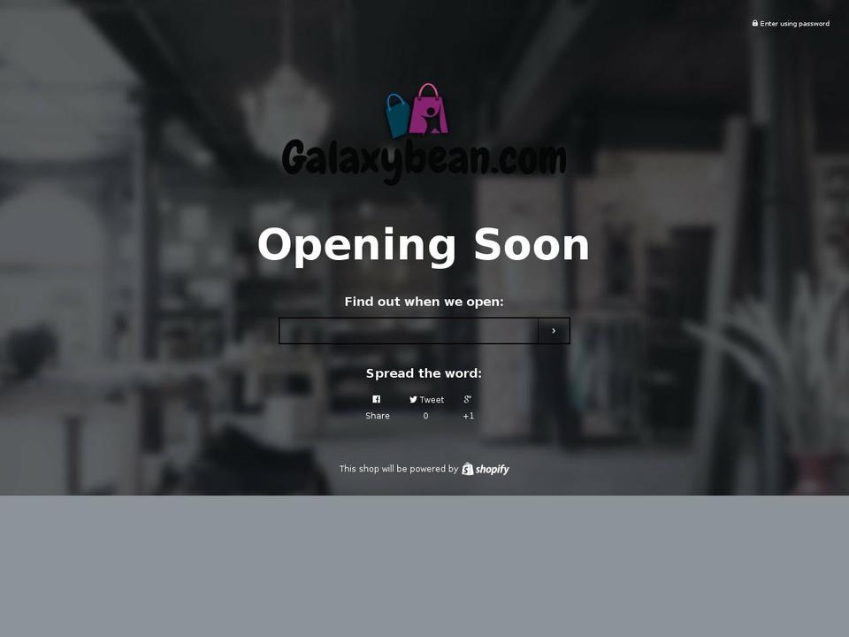 galaxybean.com — Shopify storefront screenshot