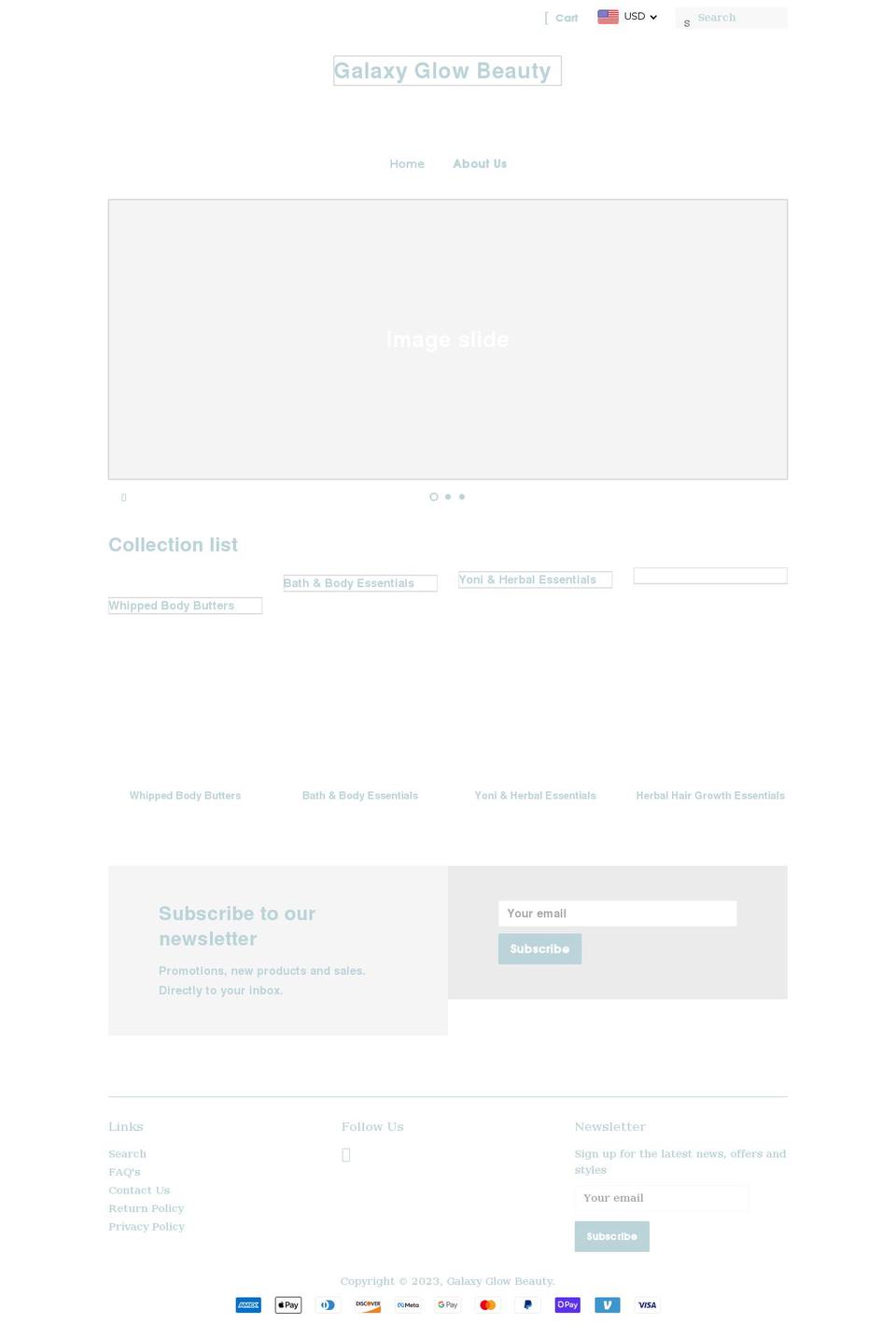 galaxyglowbeauty.com shopify website screenshot