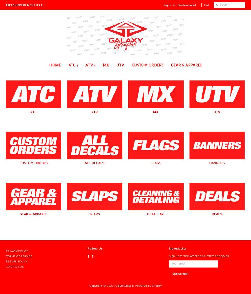 galaxygraphx.com shopify website screenshot
