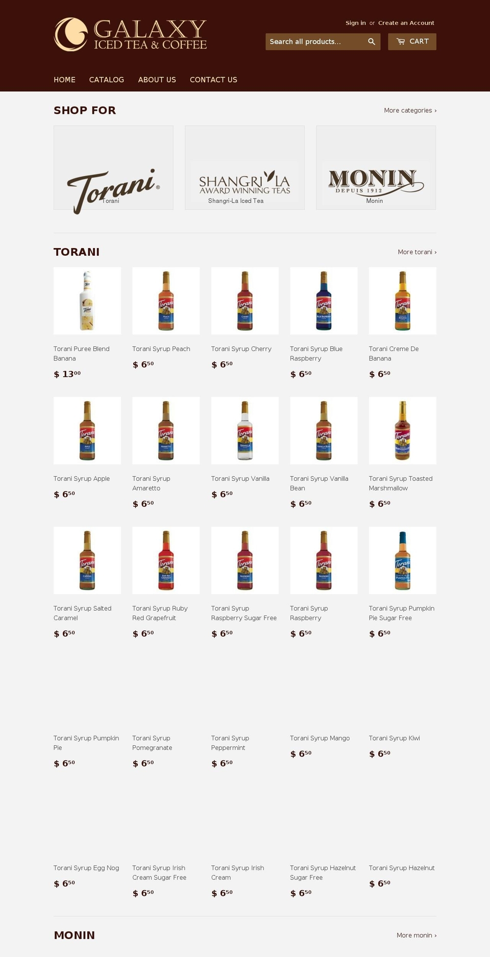 galaxyicedtea.com — Shopify storefront screenshot