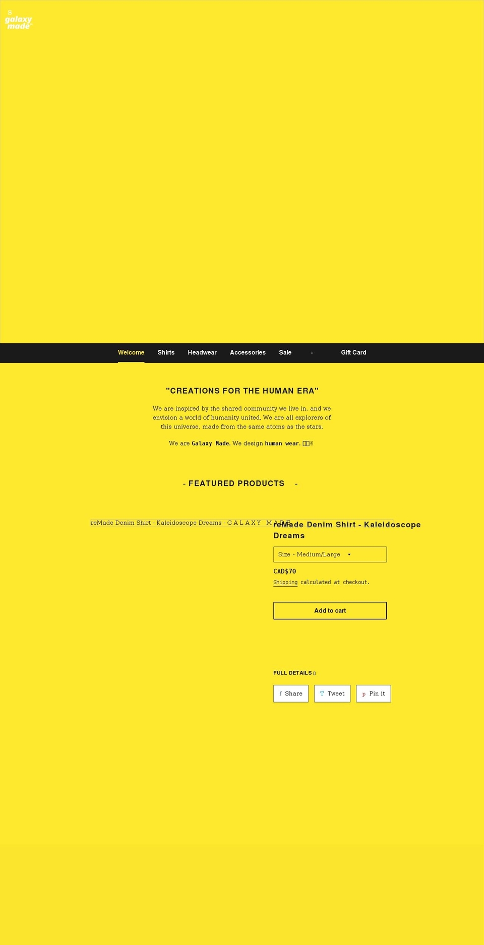 galaxymade.com shopify website screenshot