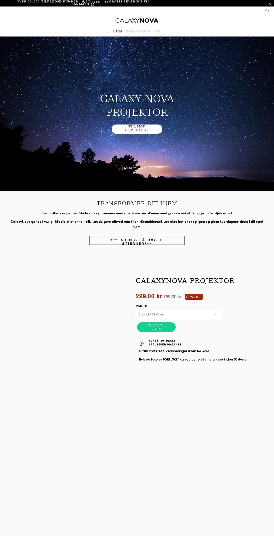 galaxynova-dk.com shopify website screenshot