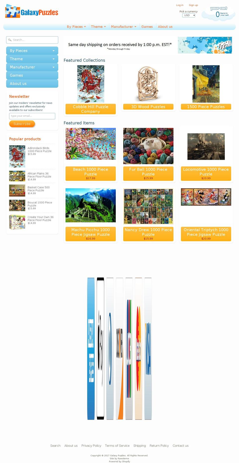 galaxypuzzles.com shopify website screenshot