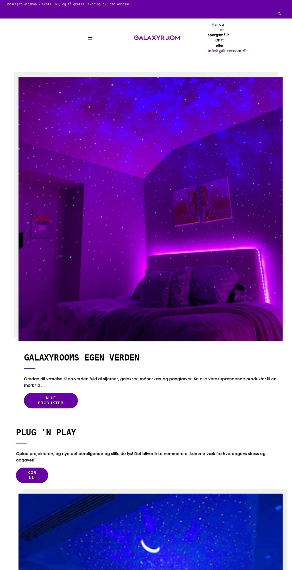 galaxyroom.dk shopify website screenshot