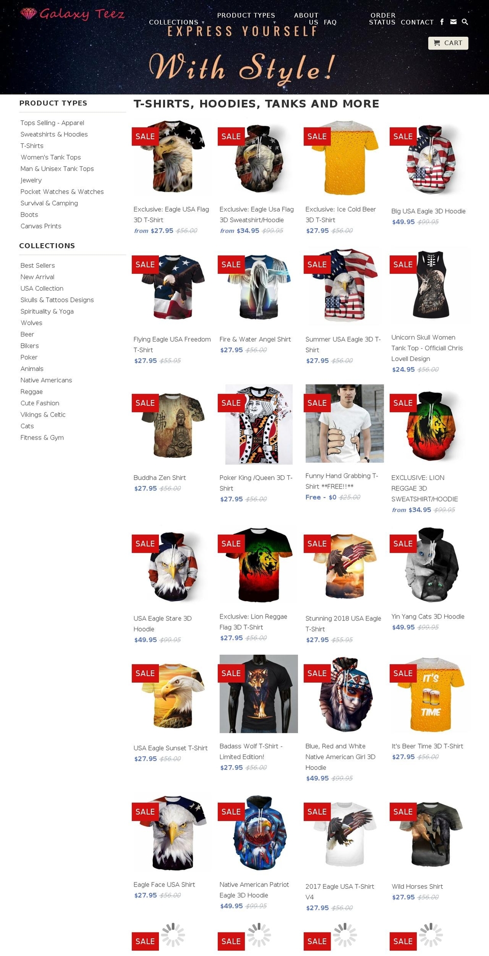 galaxyteez.com — Shopify storefront screenshot