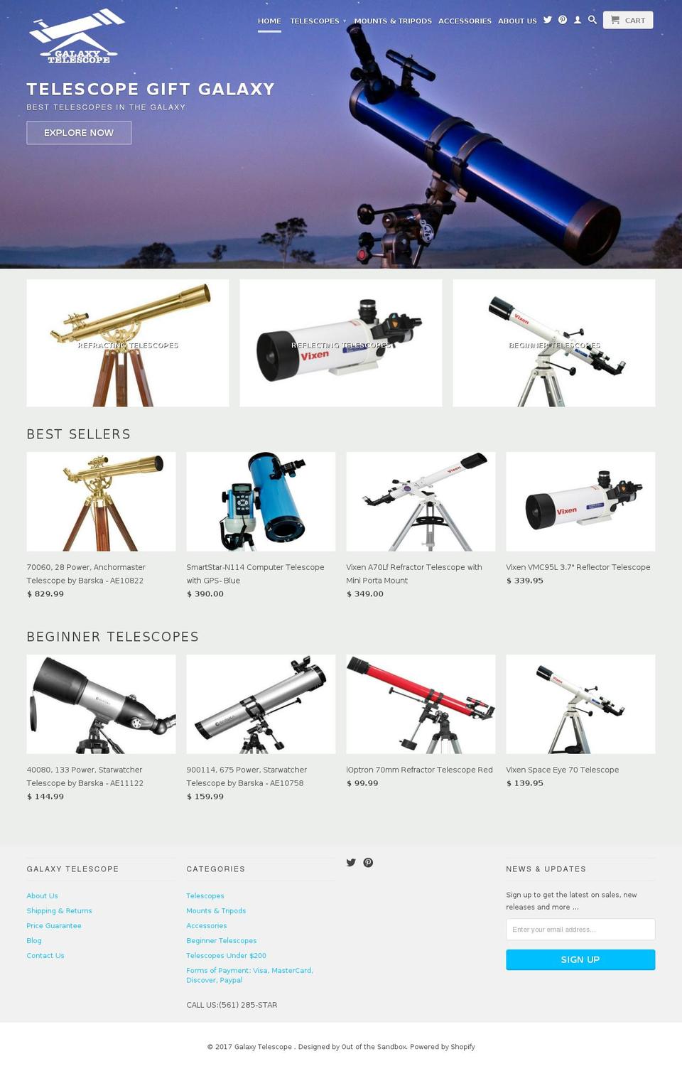 galaxytelescope.com shopify website screenshot