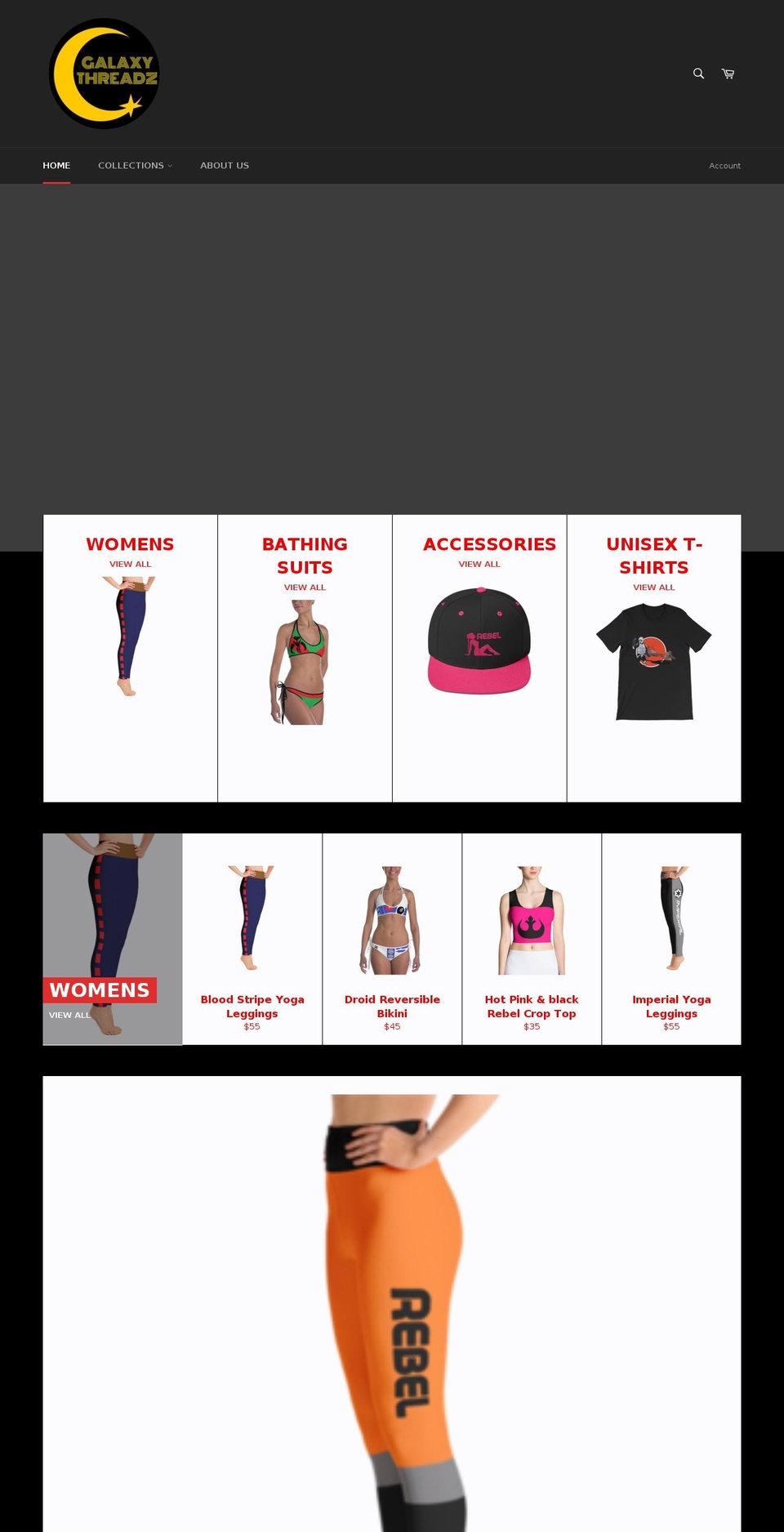 galaxythreadz.com — Shopify storefront screenshot