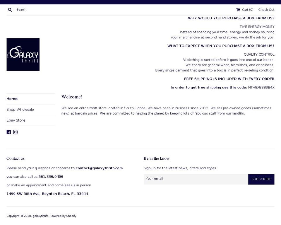 galaxythrift.com — Shopify storefront screenshot