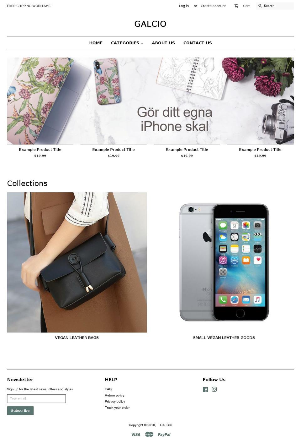 galcio.com — Shopify storefront screenshot