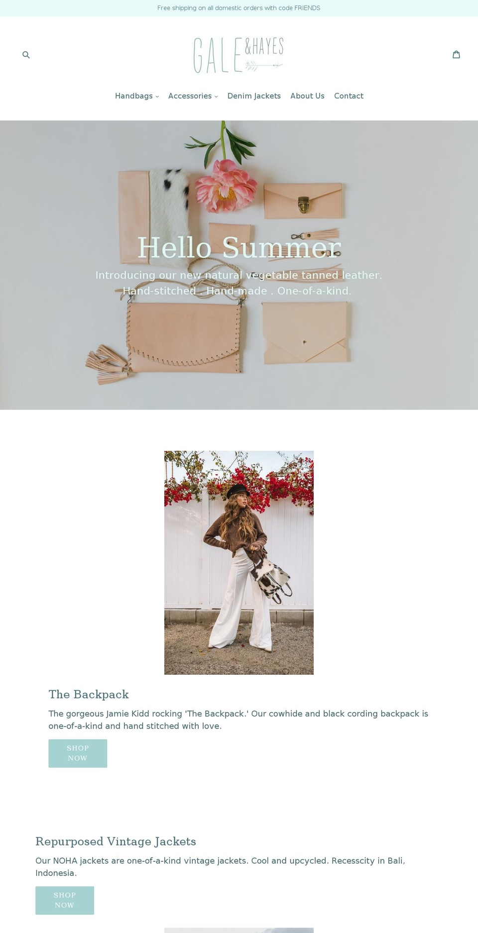 galeandhayes.com shopify website screenshot