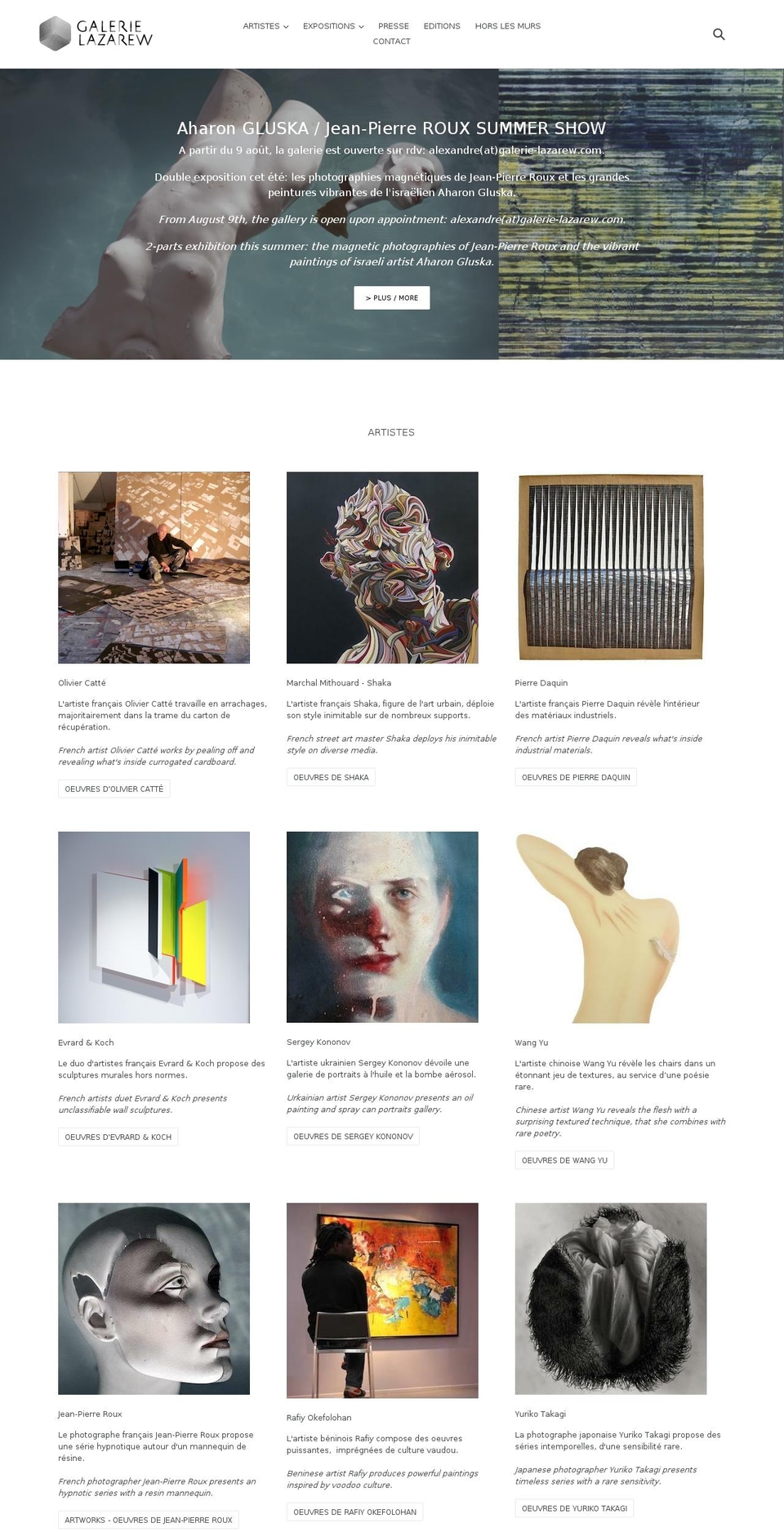 galerie-lazarew.com shopify website screenshot