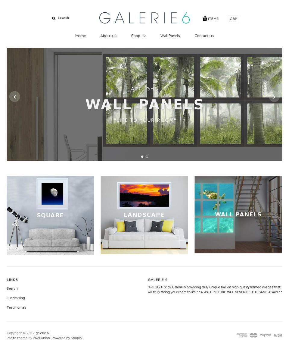 galerie6.com shopify website screenshot