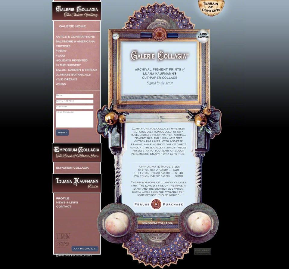 galeriecollagia.com shopify website screenshot