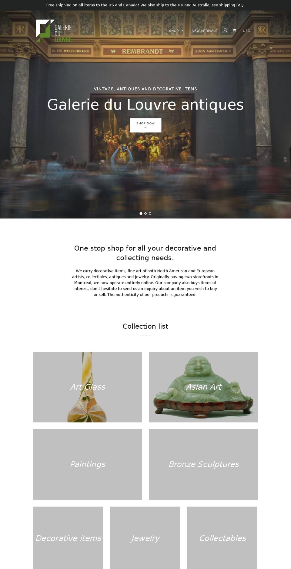galeriedulouvre.com shopify website screenshot