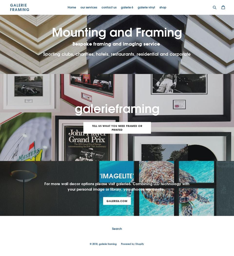galerieframing.com — Shopify storefront screenshot