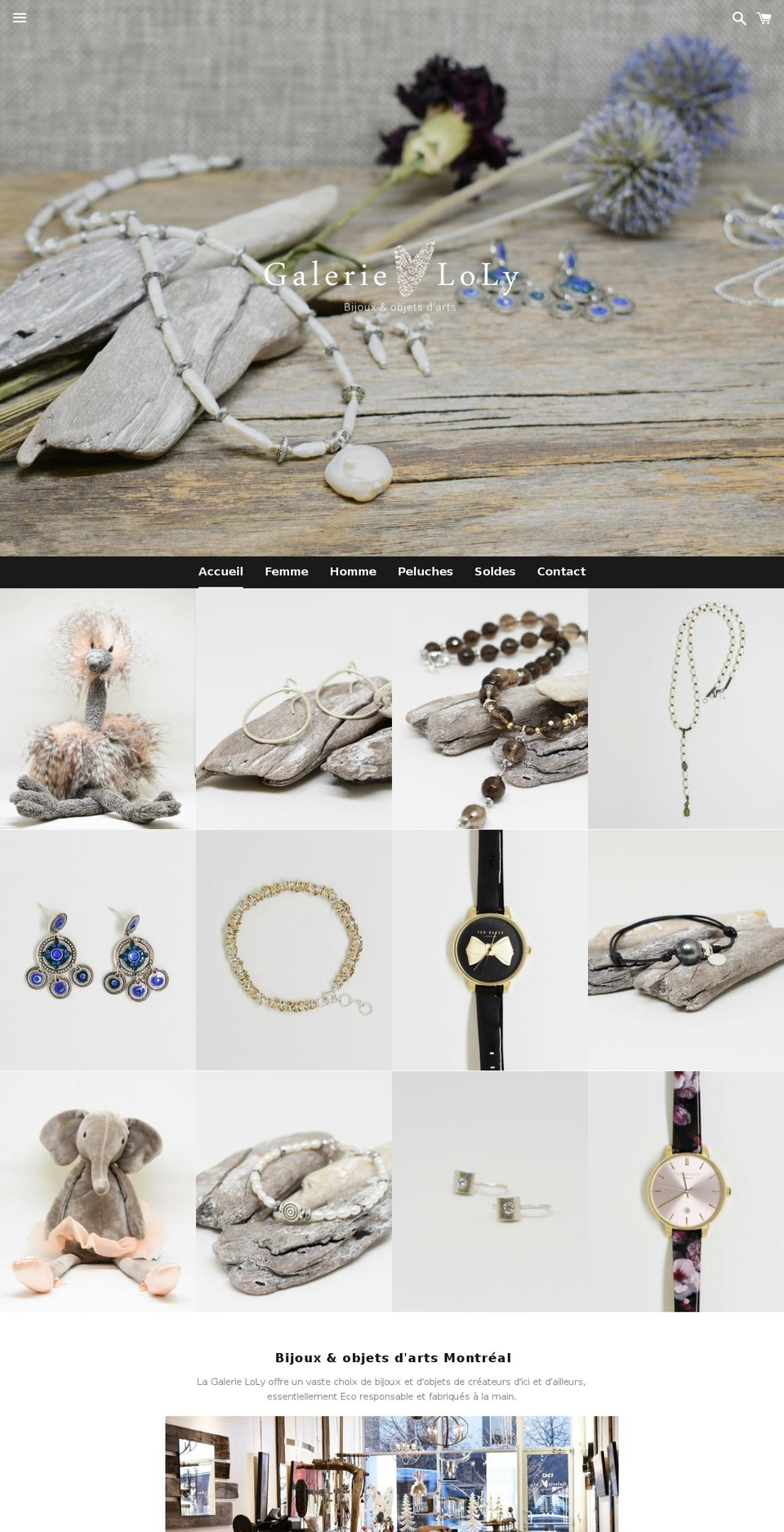 galerieloly.com — Shopify storefront screenshot