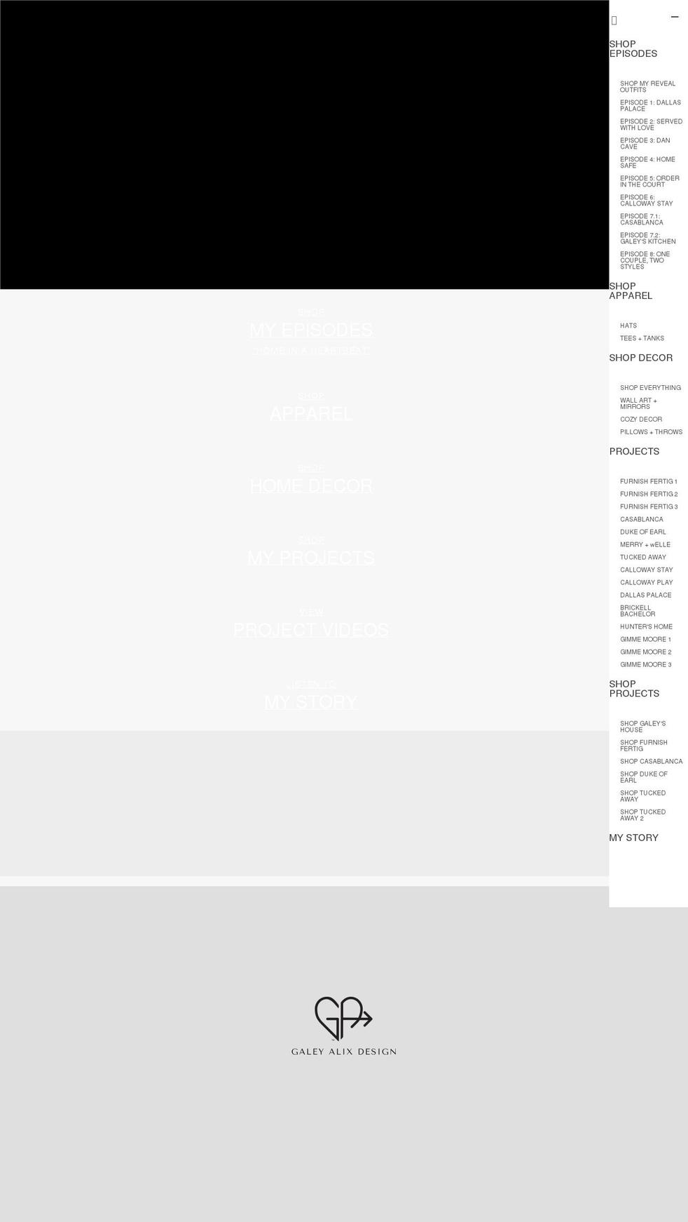galeyalixdesign.com shopify website screenshot