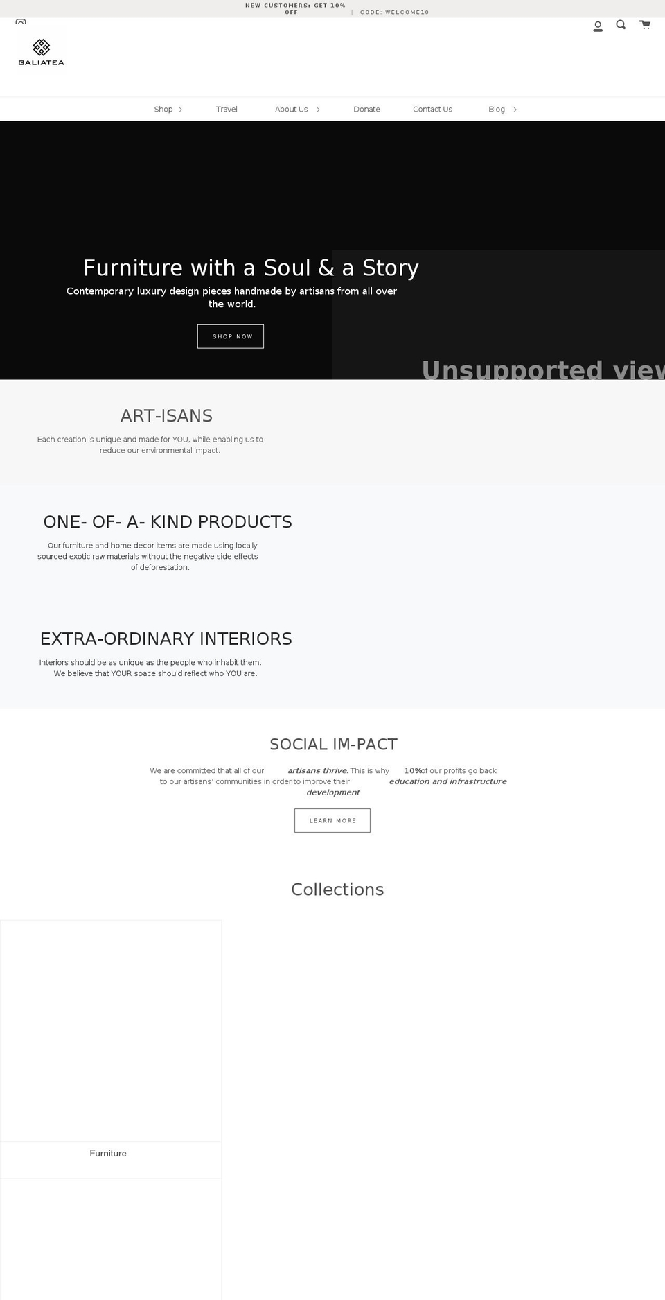 galiatea.com shopify website screenshot