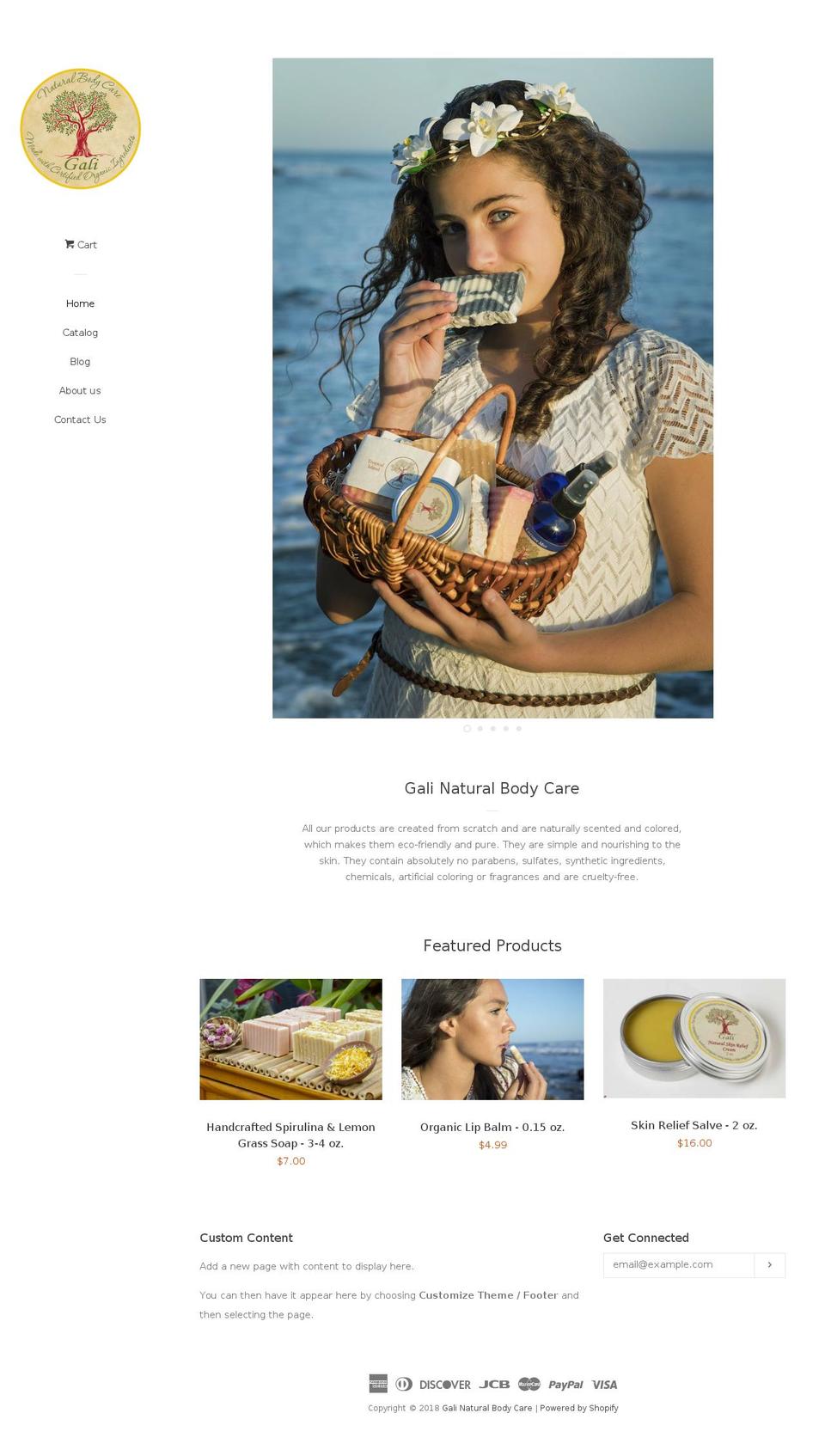 galinaturalbodycare.com shopify website screenshot