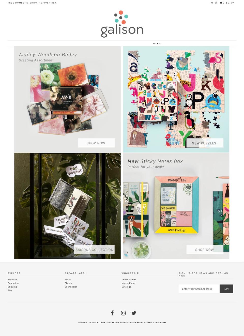 galison.com shopify website screenshot