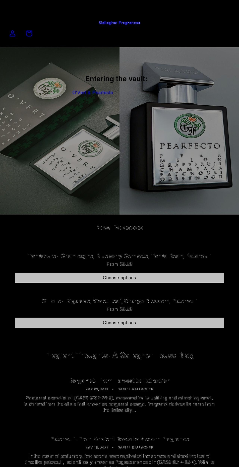 gallagherfragrances.com shopify website screenshot