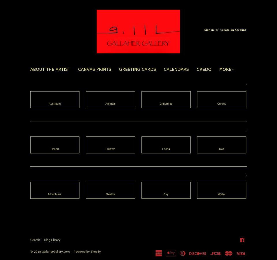 DUPE FOR THEME TEAM Shopify theme site example gallahergallery.com