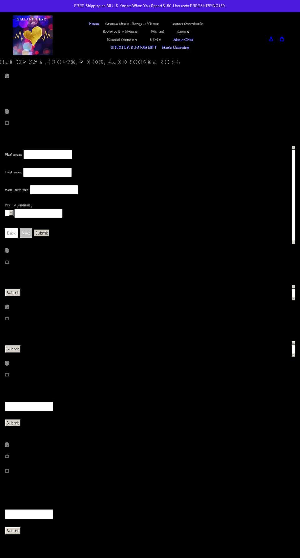 gallantheartmedia.com shopify website screenshot