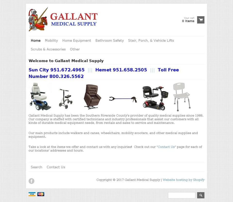 gallantmedicalsupply.com shopify website screenshot