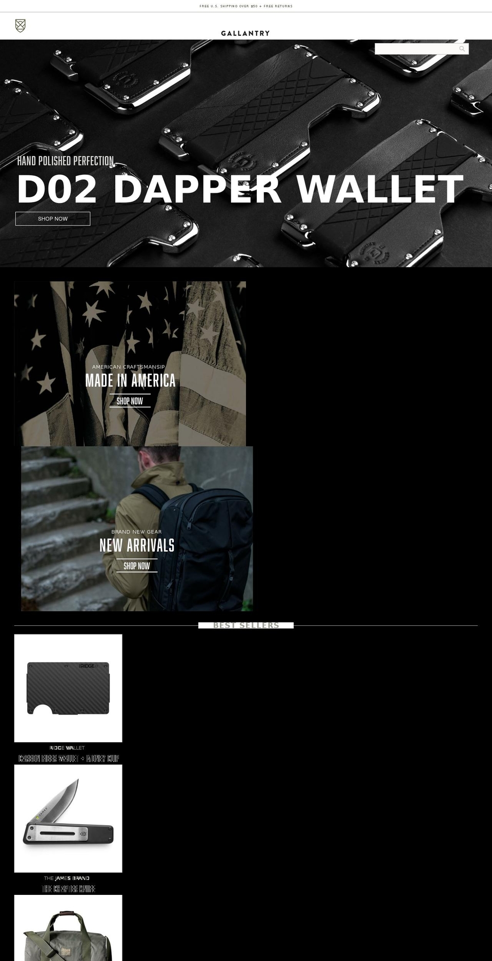 gallantry-usa.myshopify.com shopify website screenshot
