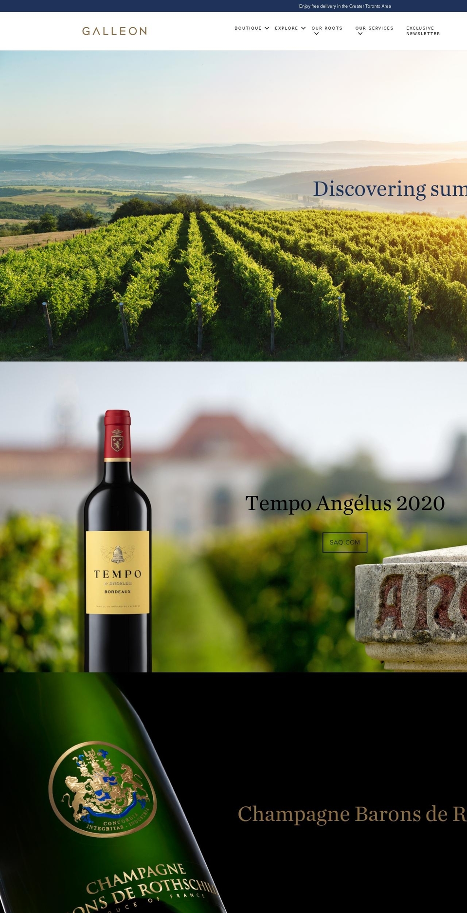 galleonwines.ca shopify website screenshot