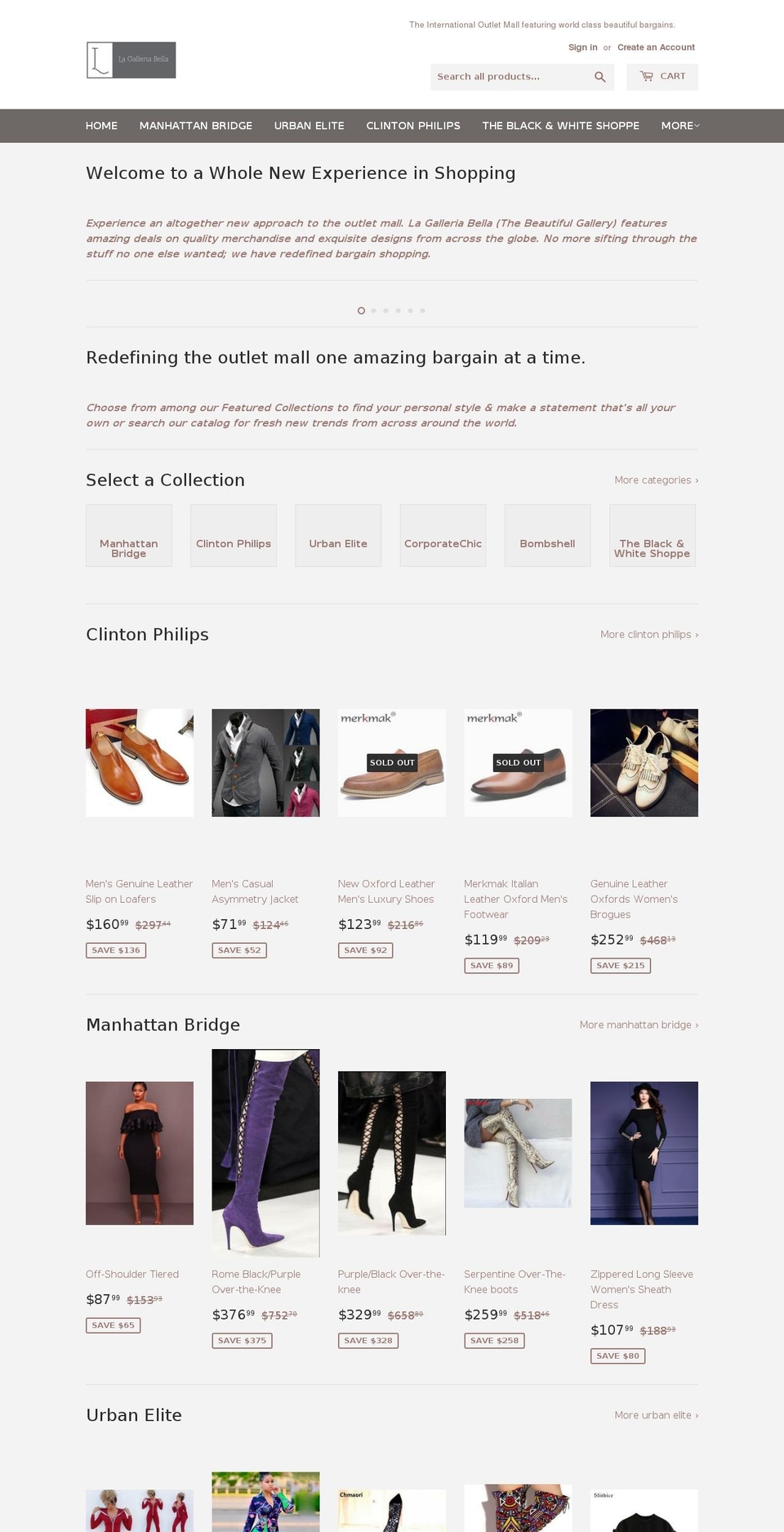 galleriabella.com — Shopify storefront screenshot