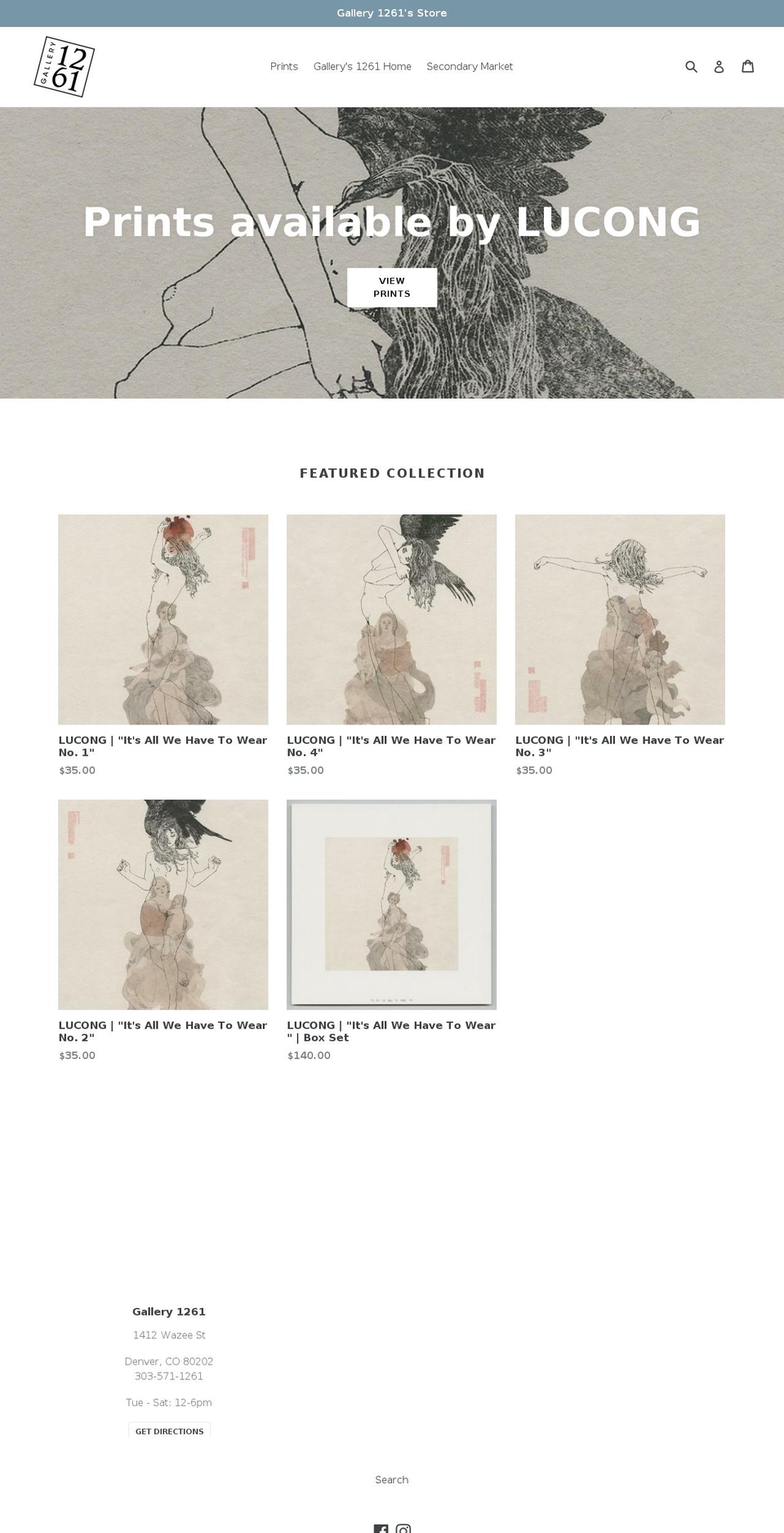 gallery1261store.com shopify website screenshot