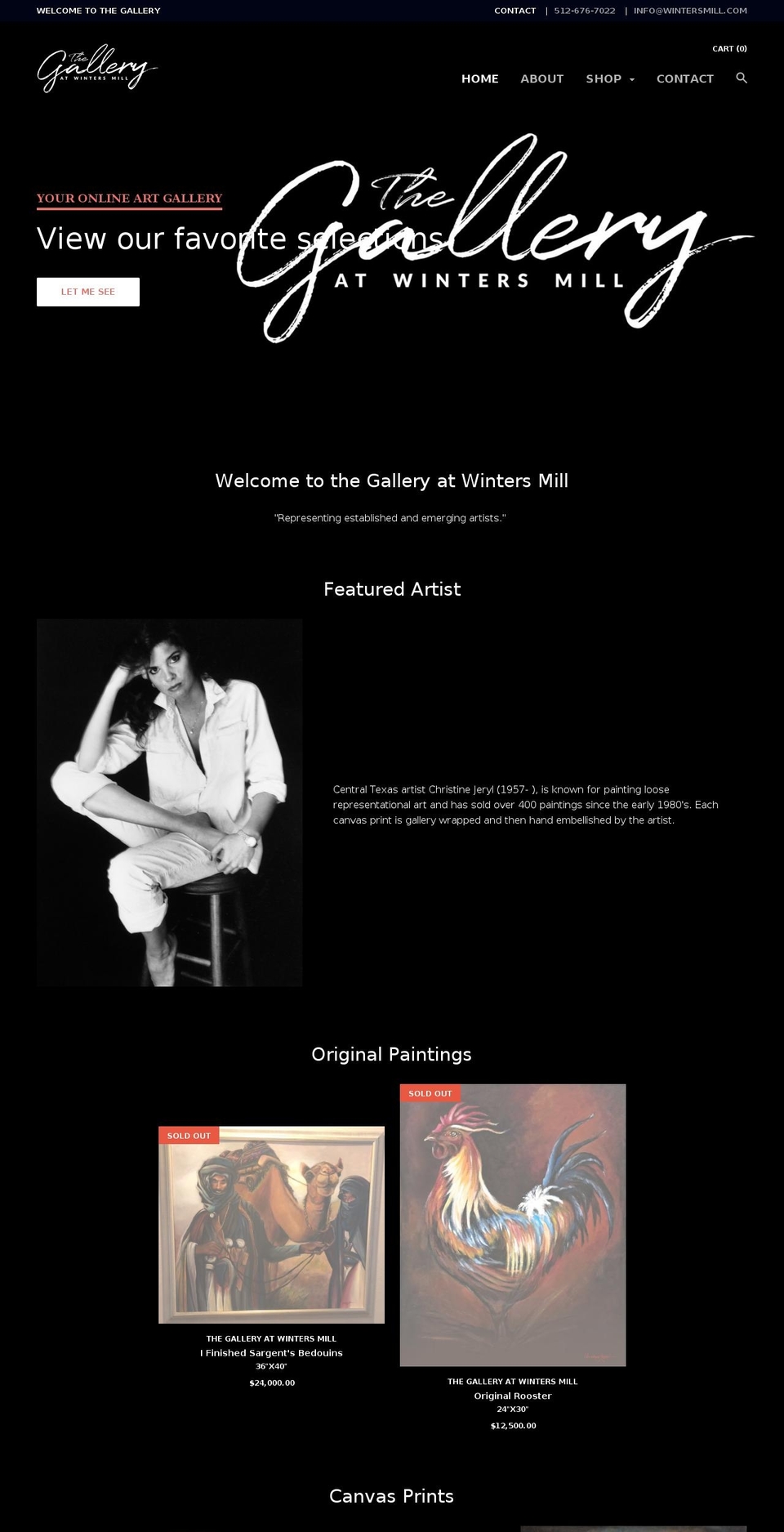 galleryatwintersmill.com — Shopify storefront screenshot