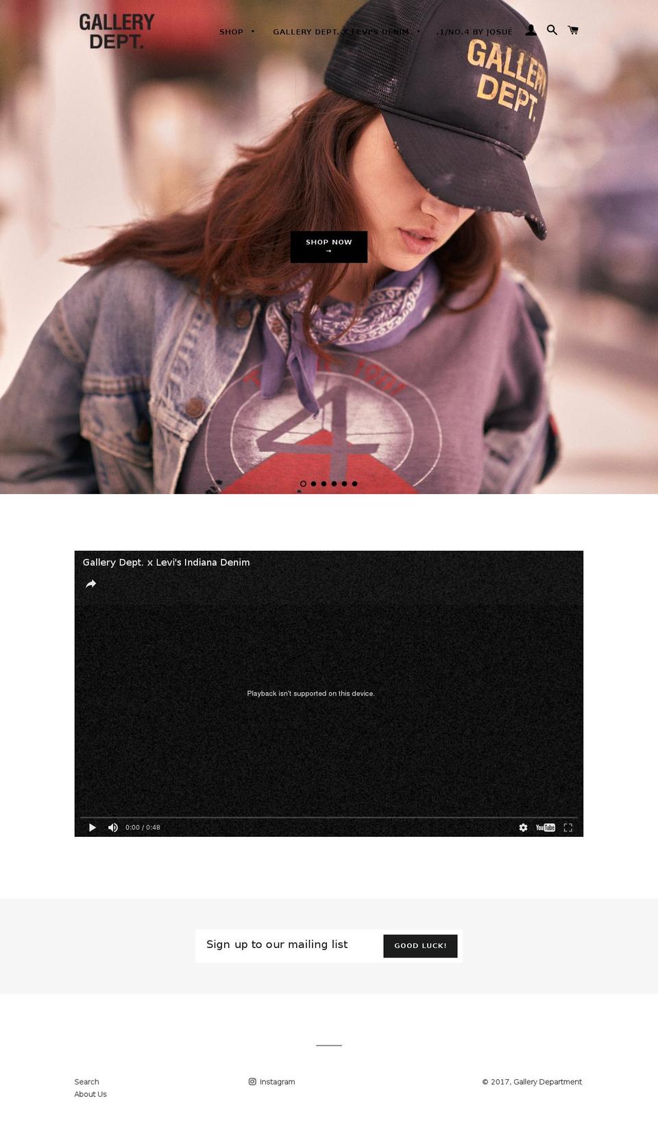 gallerydepartment.com shopify website screenshot