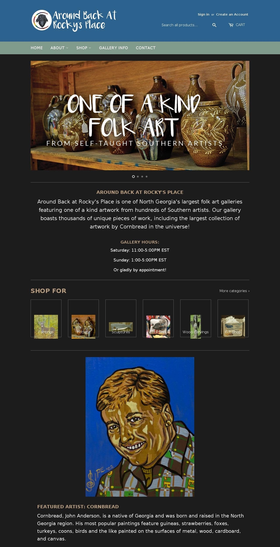 galleryfolkart.com — Shopify storefront screenshot