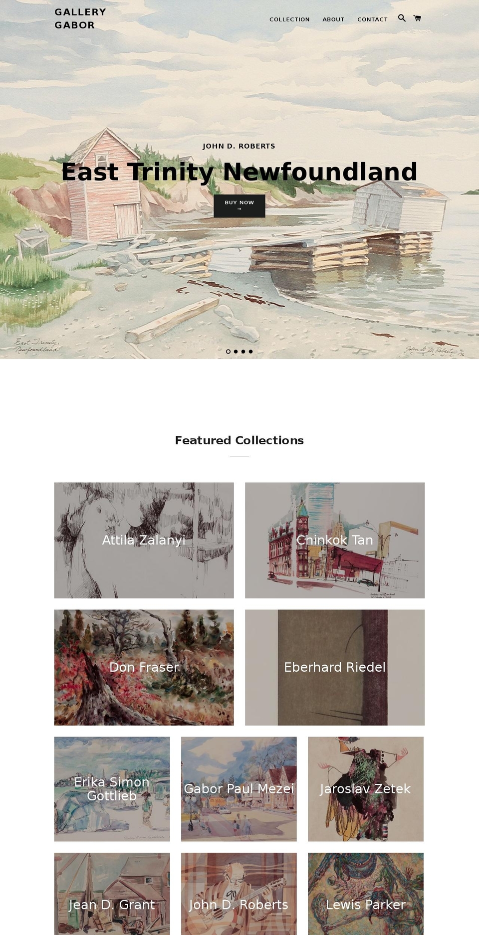 gallerygabor.com shopify website screenshot