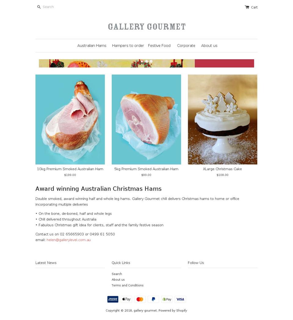 gallerygourmet.com.au shopify website screenshot