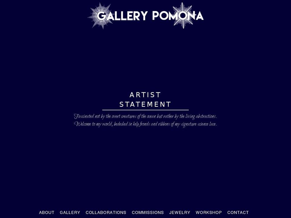 gallerypomona.com shopify website screenshot