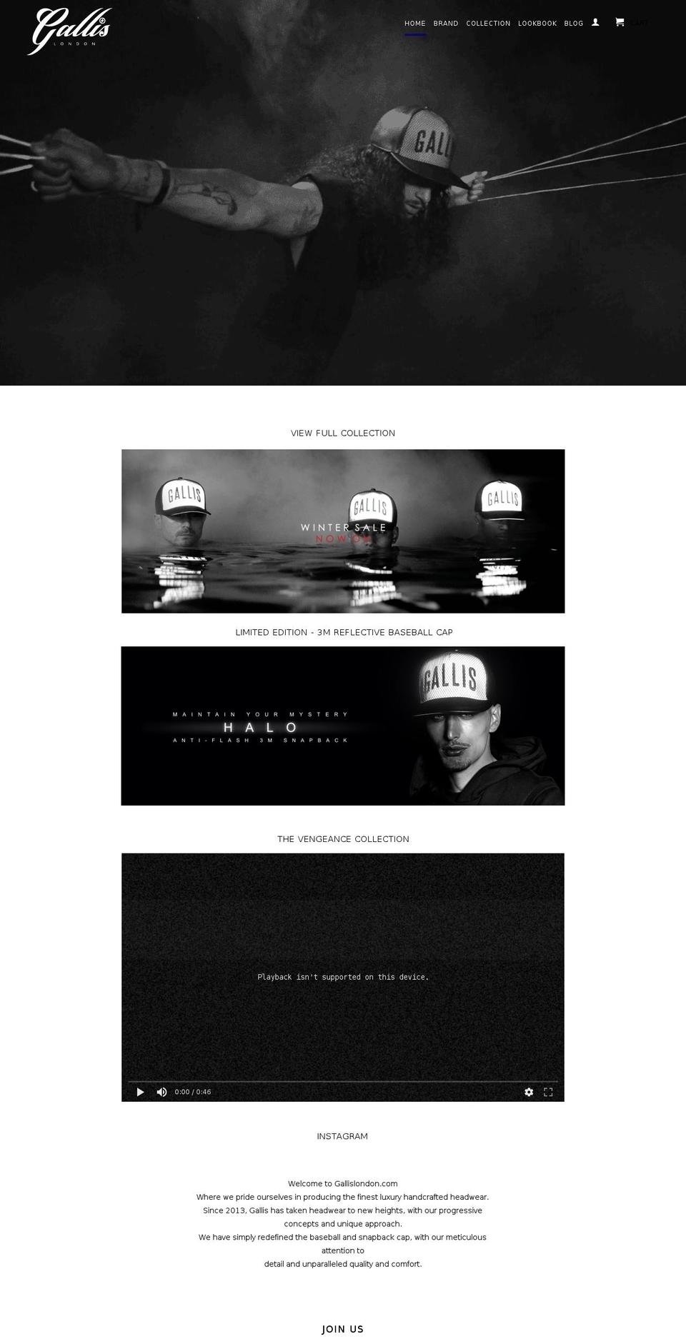 gallislondon.com shopify website screenshot