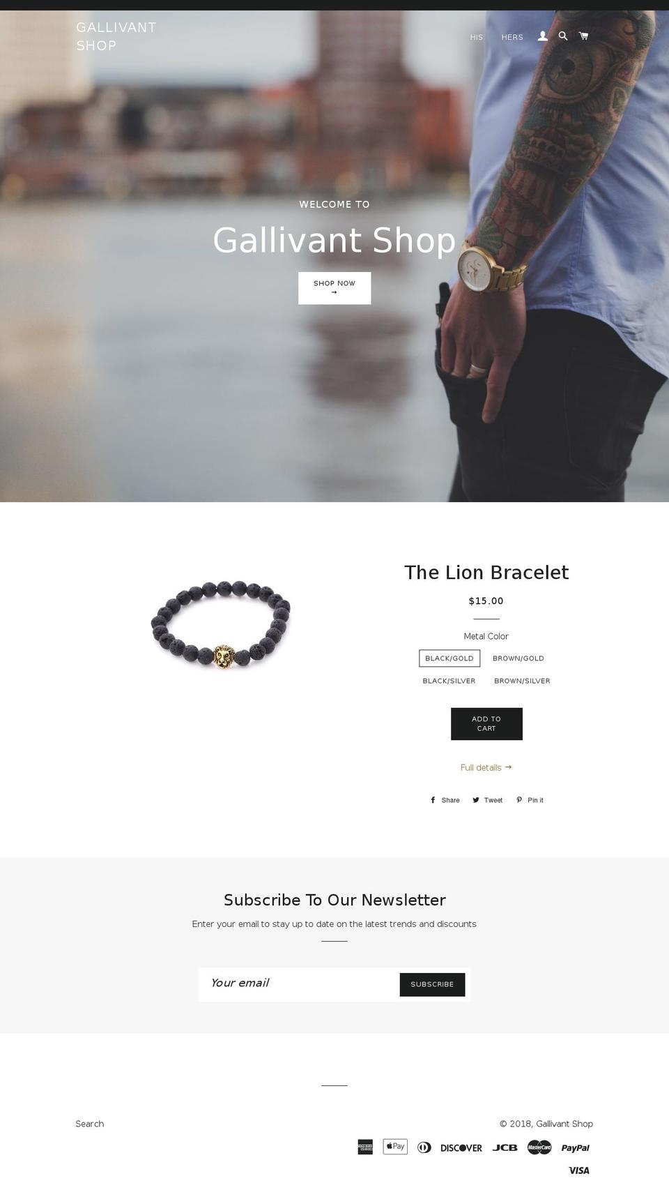gallivantshop.com — Shopify storefront screenshot