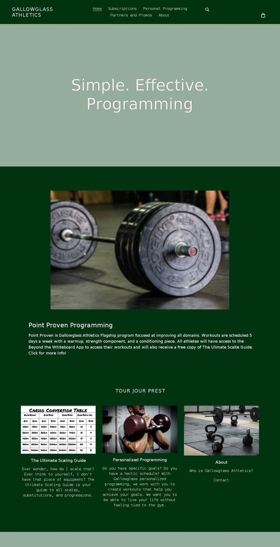 gallowglassathletics.com shopify website screenshot