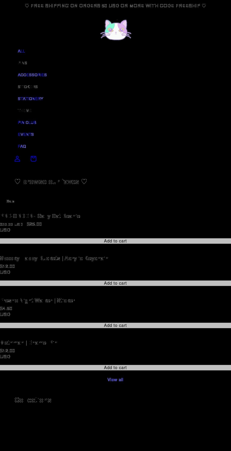 gallycatstudio.com shopify website screenshot