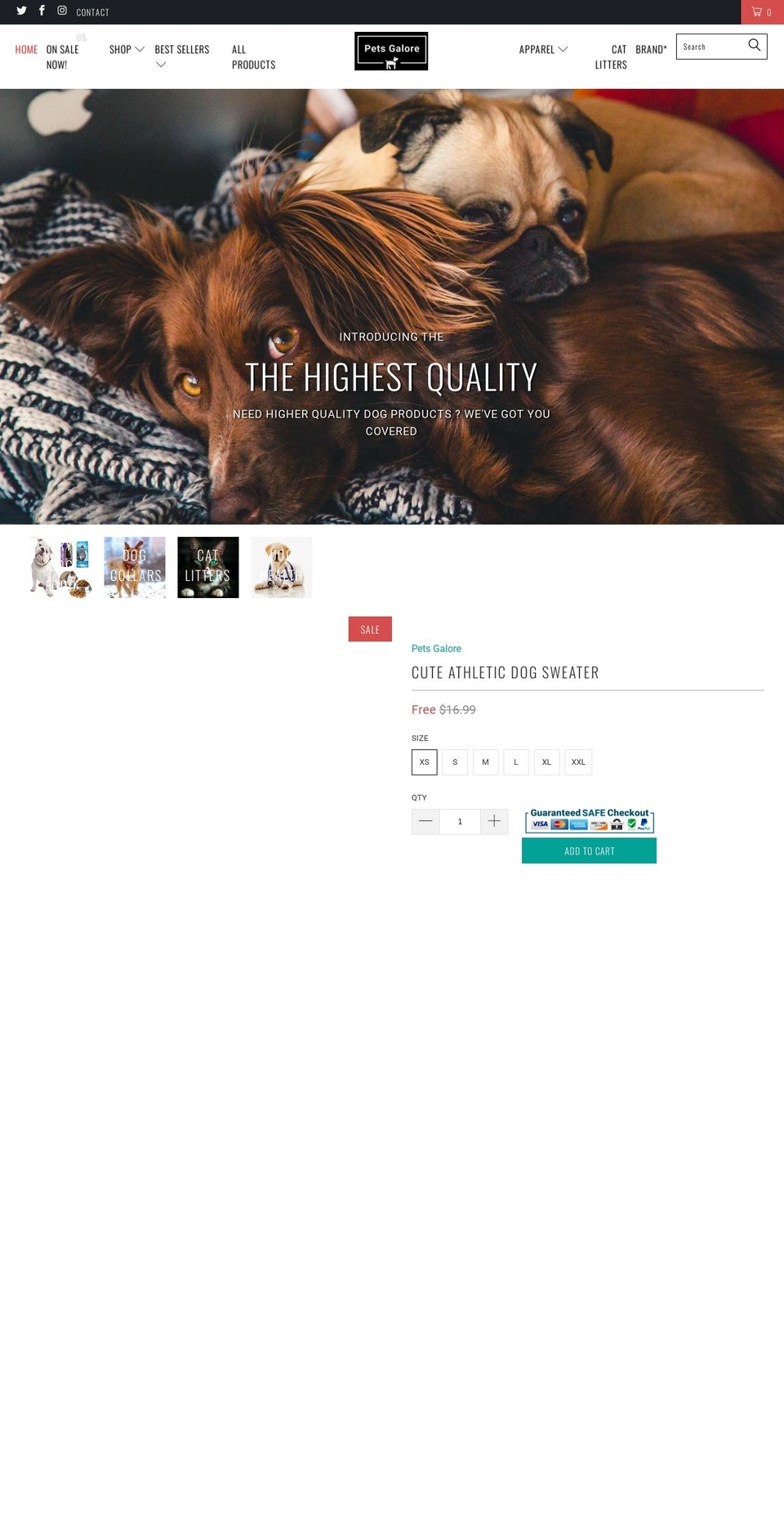 galoreforpets.com shopify website screenshot