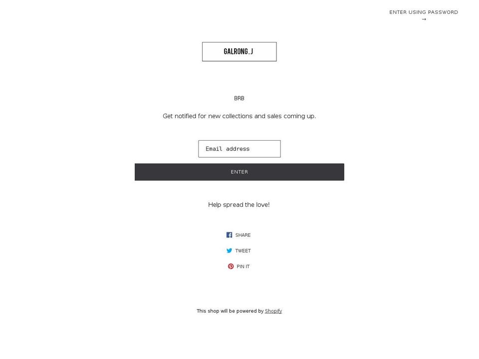 galrongj.com — Shopify storefront screenshot