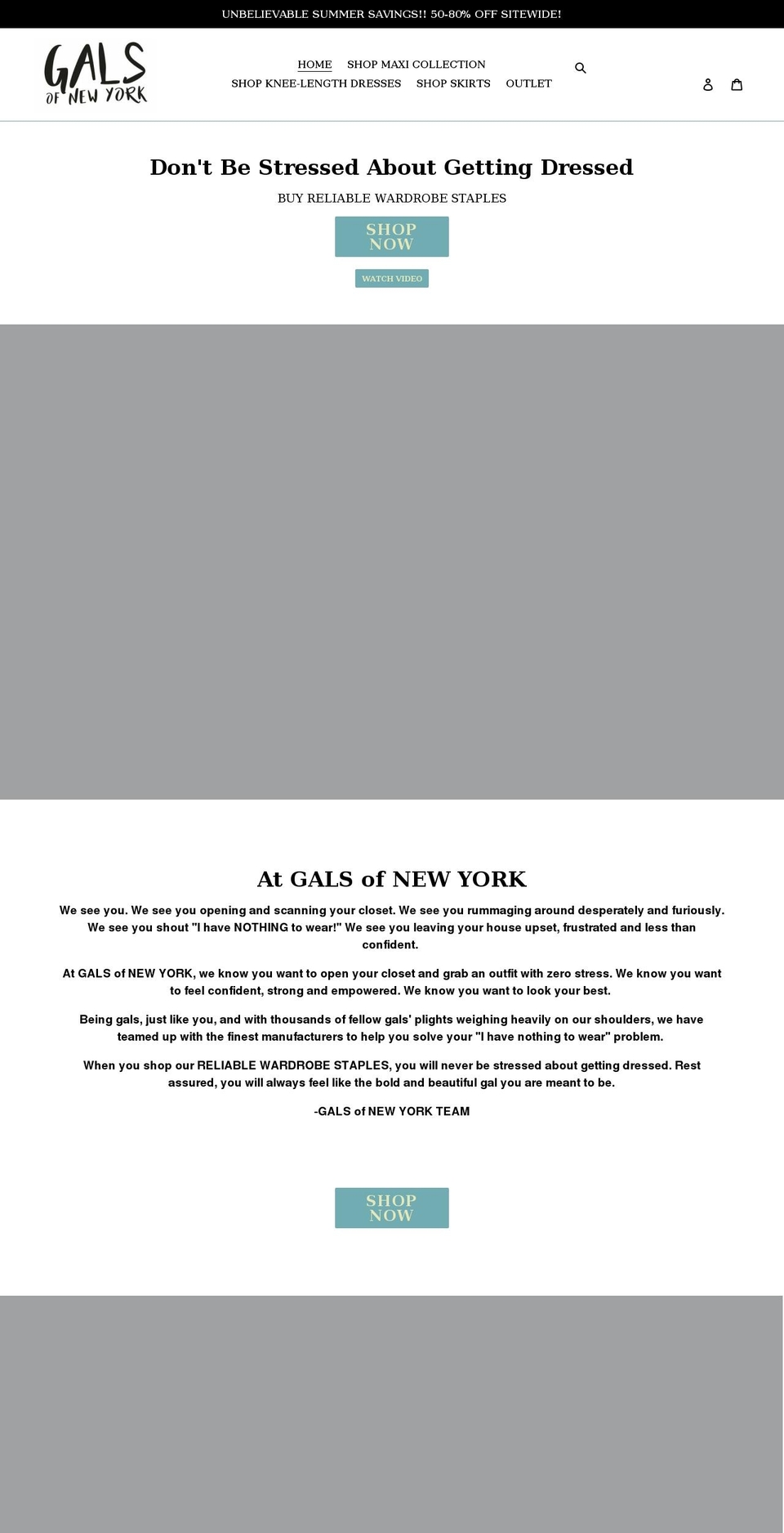 galsofnewyork.com shopify website screenshot