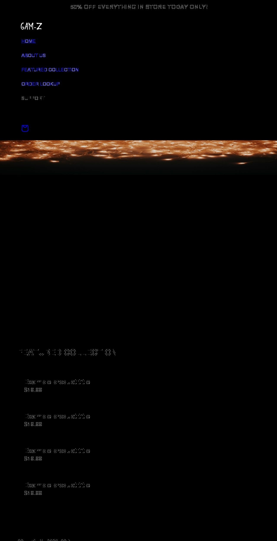 gam-z.com shopify website screenshot