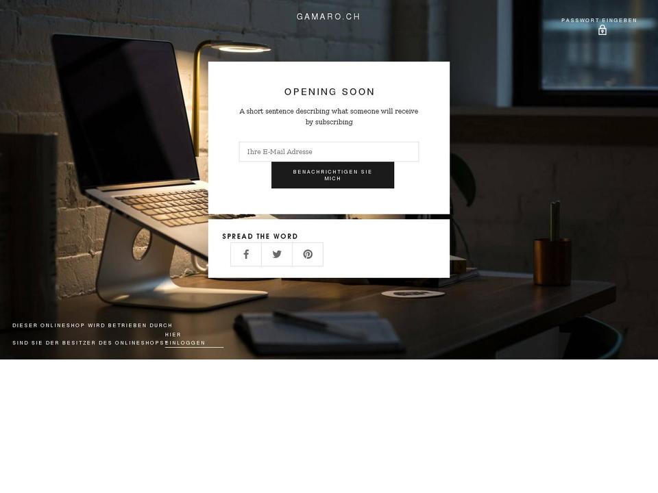 Gamaro Shopify theme site example gamaro.ch