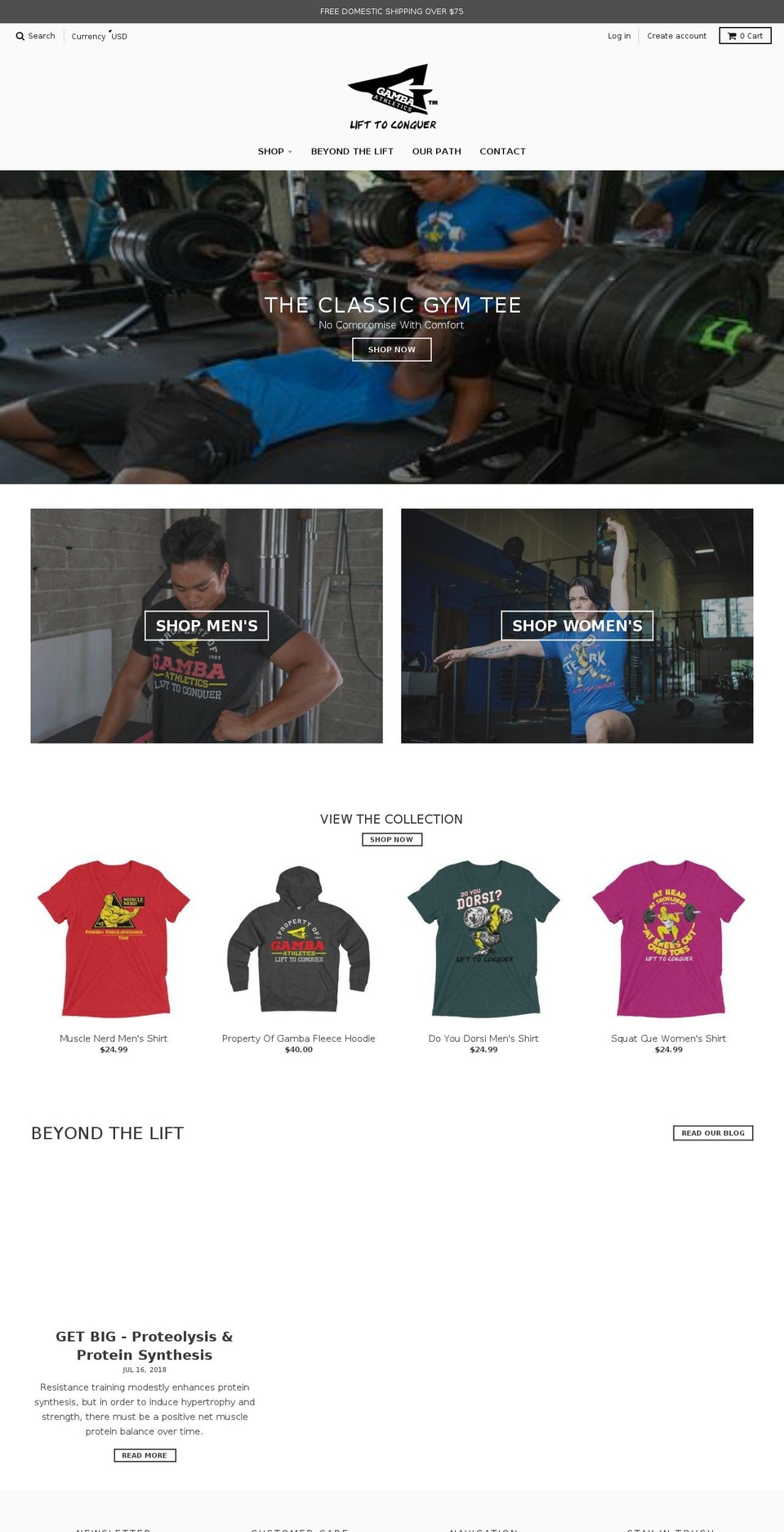 gambaathletics.com — Shopify storefront screenshot