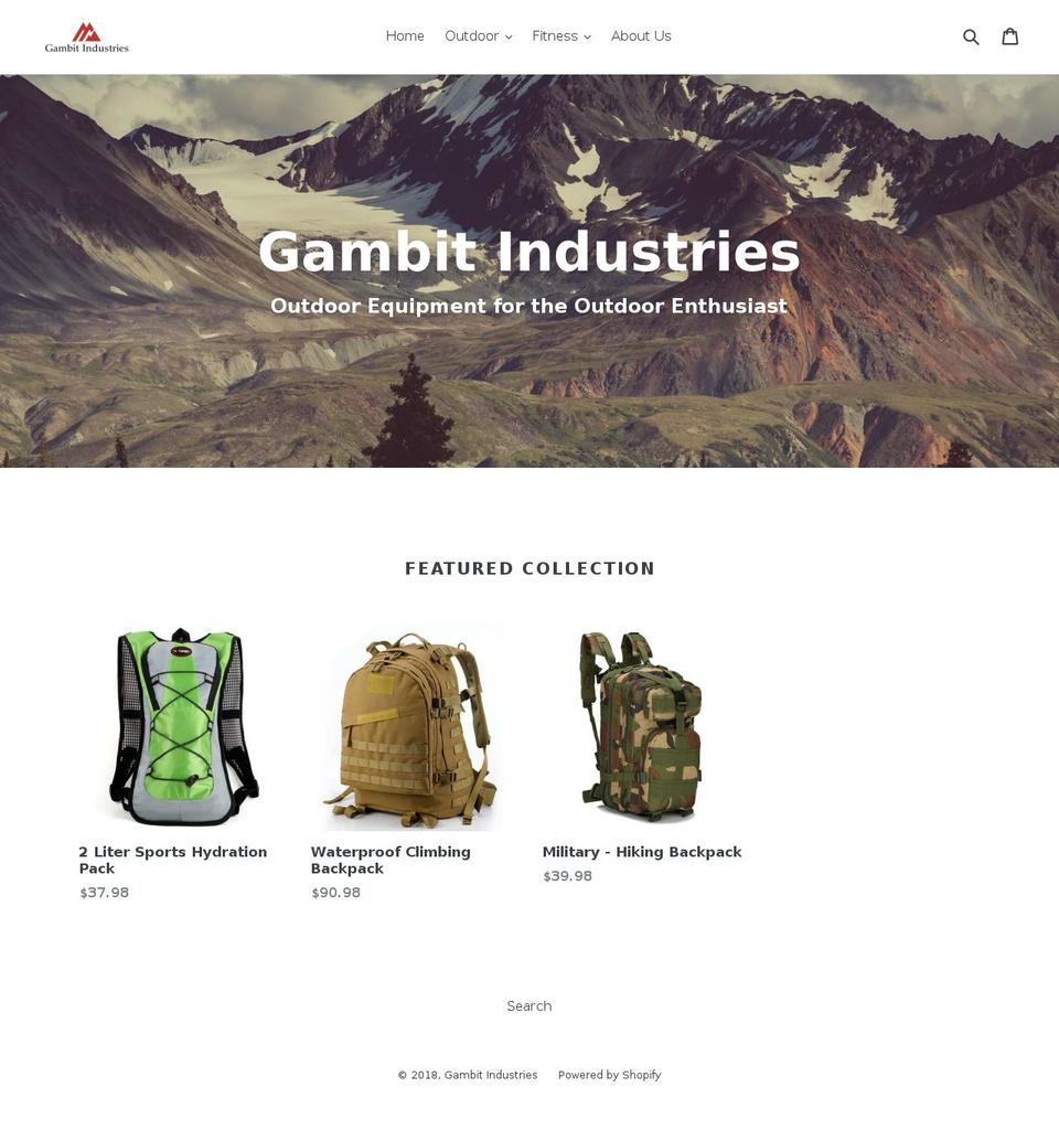 gambitind.com — Shopify storefront screenshot
